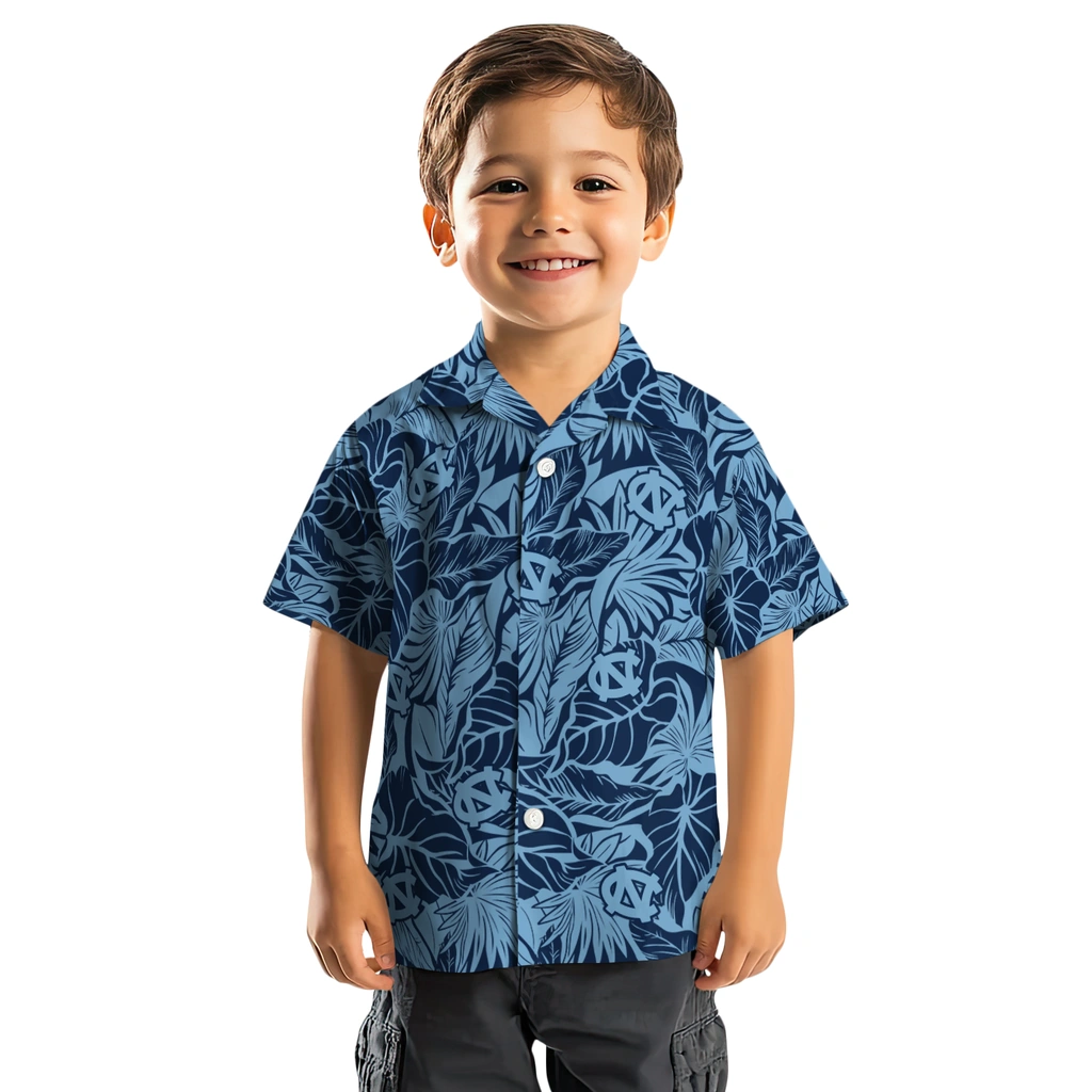 North Carolina Tar Heels Hawaiian Shirt - Monstera Layer north carolina tar heels monstera layer light blue hawaiian shirts top rated