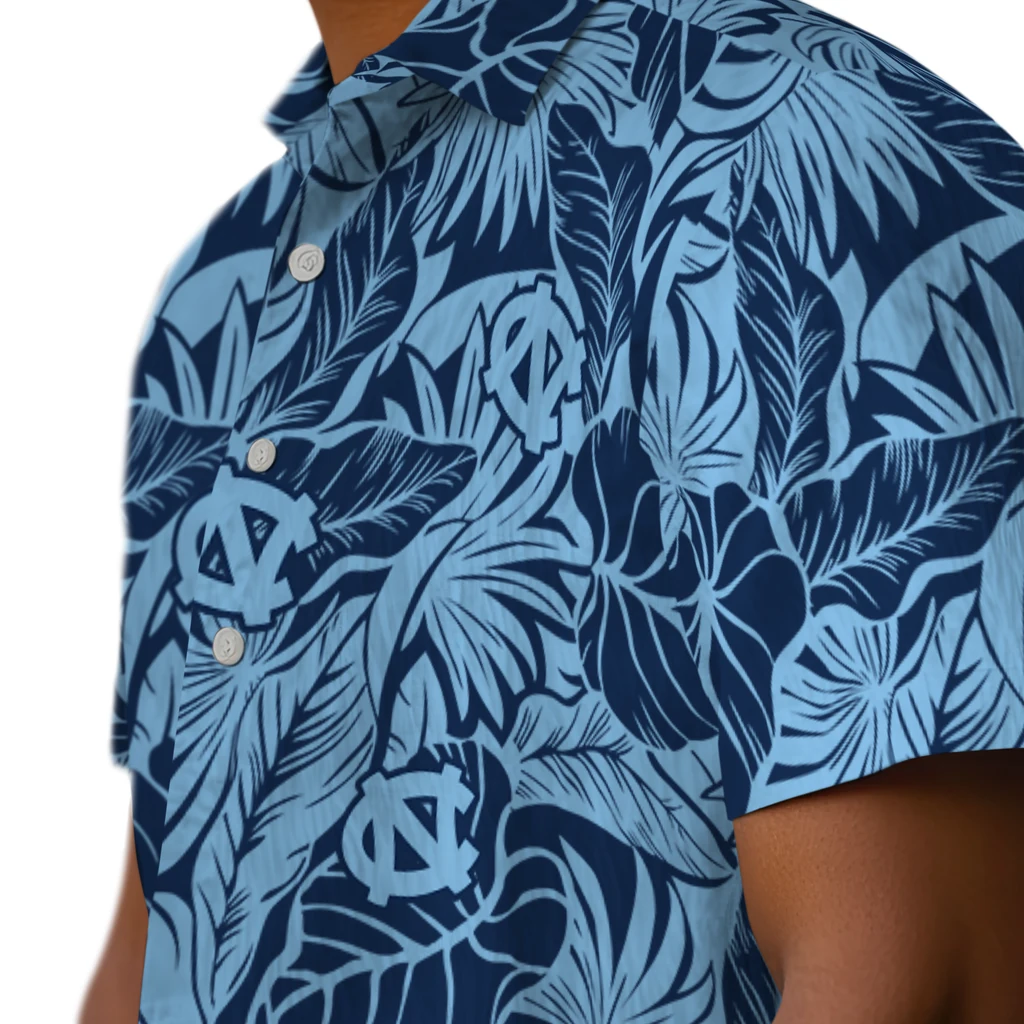 North Carolina Tar Heels Hawaiian Shirt - Monstera Layer north carolina tar heels monstera layer light blue hawaiian shirts trendy