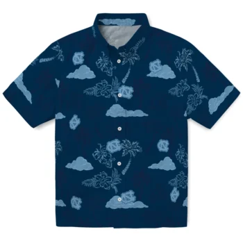 north carolina tar heels palm and clouds light blue hawaiian shirts best selling