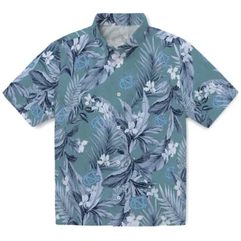 north carolina tar heels palm leaves light blue hawaiian shirts best selling