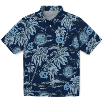 north carolina tar heels palm sunset hawaiian shirts best selling