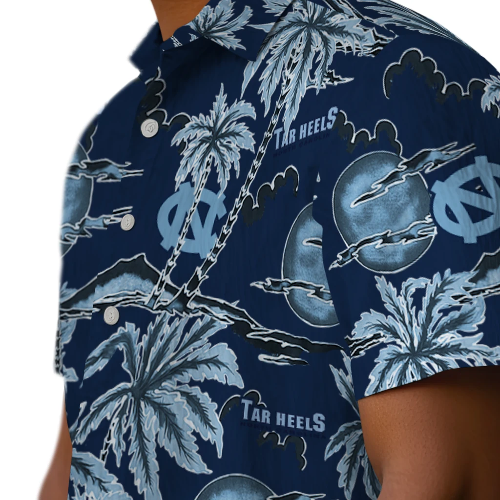North Carolina Tar Heels Hawaiian Shirt - Palm Sunset north carolina tar heels palm sunset hawaiian shirts trendy