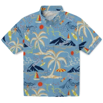 north carolina tar heels palm tree island light blue hawaiian shirts best selling