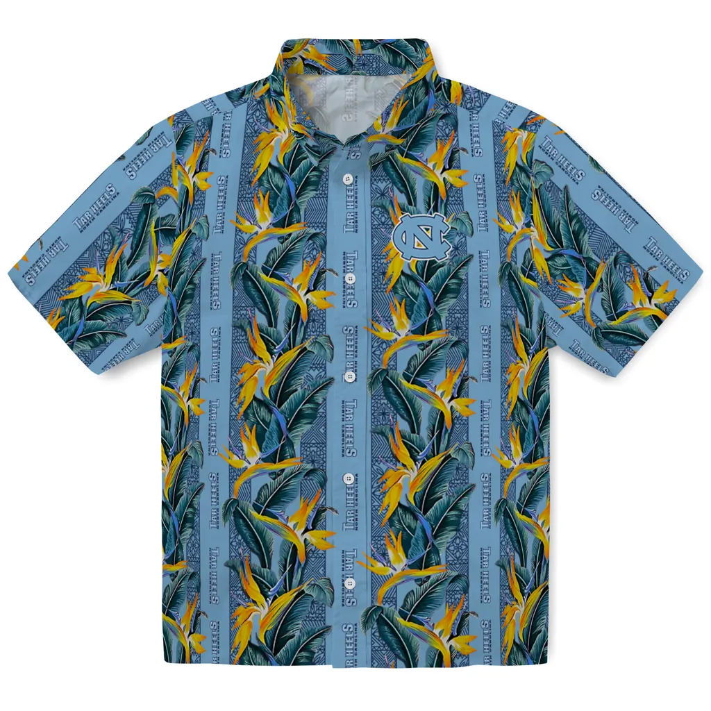 North Carolina Tar Heels Hawaiian Shirt - Paradise Vines north carolina tar heels paradise vines light blue hawaiian shirts best selling