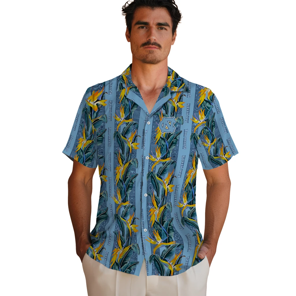 North Carolina Tar Heels Hawaiian Shirt - Paradise Vines north carolina tar heels paradise vines light blue hawaiian shirts fashion forward