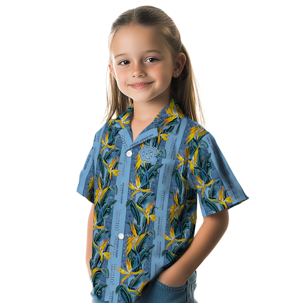 North Carolina Tar Heels Hawaiian Shirt - Paradise Vines north carolina tar heels paradise vines light blue hawaiian shirts premium grade