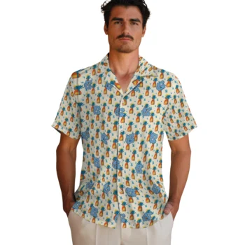 north carolina tar heels pineapple delight beige hawaiian shirts fashion forward