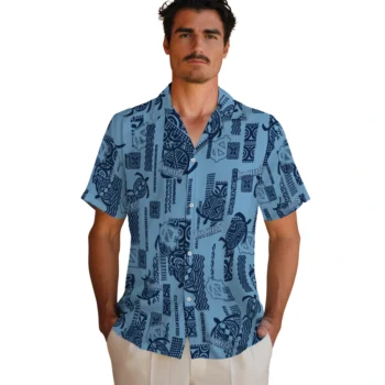 north carolina tar heels turtle lines light blue hawaiian shirts fashion forward