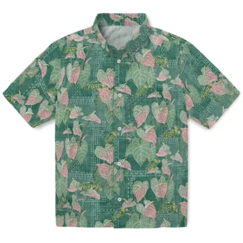 north dakota state bison anthurium overlay green hawaiian shirts best selling