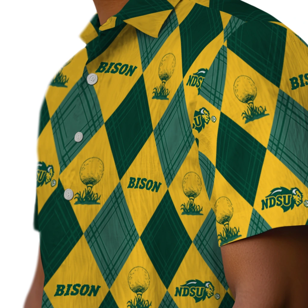 North Dakota State Bison Hawaiian Shirt - Golfing Plaid north dakota state bison balloon plaid green hawaiian shirts trendy