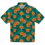 North Dakota State Bison Hawaiian Shirt – Hibiscus and Palm Leaves