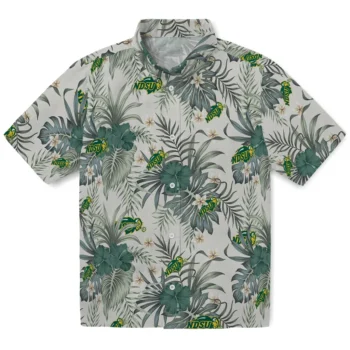 north dakota state bison hibiscus designs beige hawaiian shirts best selling