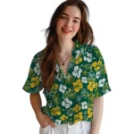 North Dakota State Bison Hawaiian Shirt – Hibiscus Flower Design