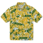 North Dakota State Bison Hawaiian Shirt – Hibiscus Overlay