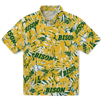 north dakota state bison hibiscus overlay hawaiian shirts best selling