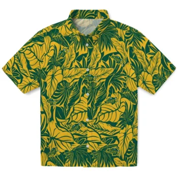 north dakota state bison monstera layer green hawaiian shirts best selling