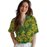 North Dakota State Bison Hawaiian Shirt – Monstera Layer