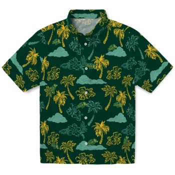 north dakota state bison palm and clouds green hawaiian shirts best selling