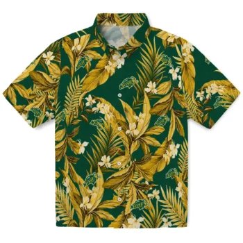 north dakota state bison palm leaves green hawaiian shirts best selling