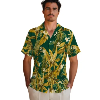 north dakota state bison palm leaves green hawaiian shirts fashion forward