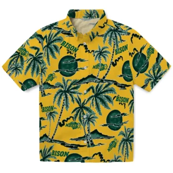 north dakota state bison palm sunset hawaiian shirts best selling