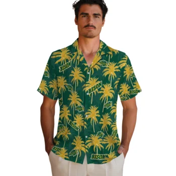north dakota state bison palm grove green hawaiian shirts fashion forward