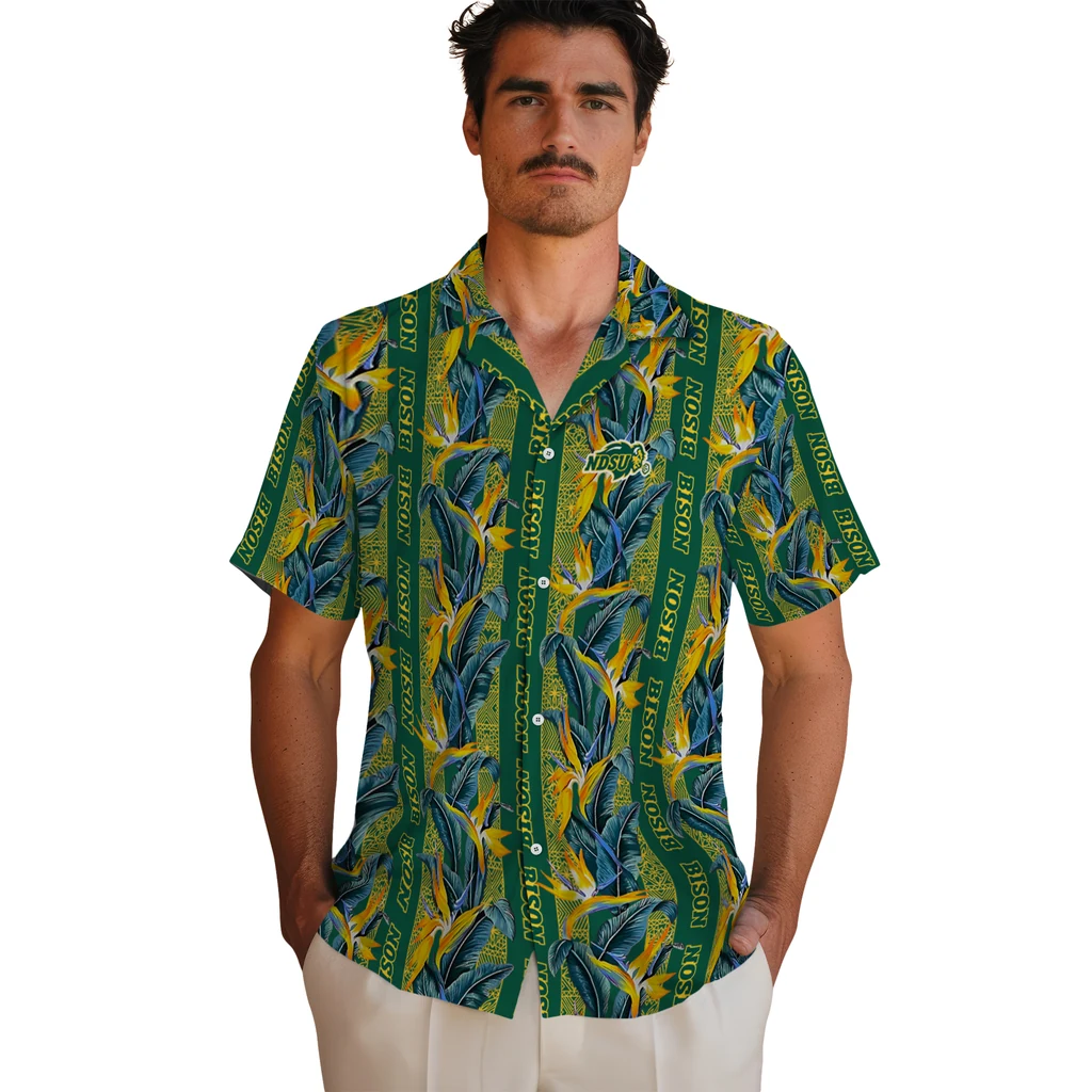 North Dakota State Bison Hawaiian Shirt - Paradise Vines north dakota state bison paradise vines green hawaiian shirts fashion forward