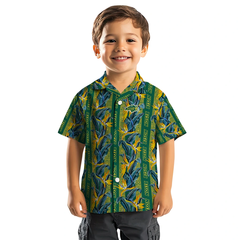 North Dakota State Bison Hawaiian Shirt - Paradise Vines north dakota state bison paradise vines green hawaiian shirts top rated