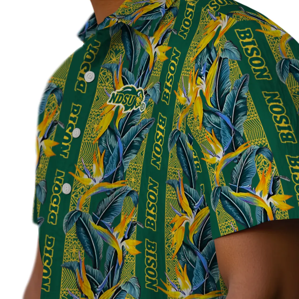 North Dakota State Bison Hawaiian Shirt - Paradise Vines north dakota state bison paradise vines green hawaiian shirts trendy