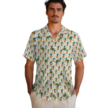 north dakota state bison pineapple delight beige hawaiian shirts fashion forward