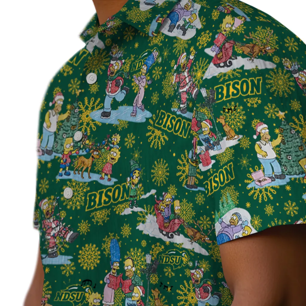 North Dakota State Bison Hawaiian Shirt - Simpsons Christmas north dakota state bison simpsons christmas green hawaiian shirts trendy