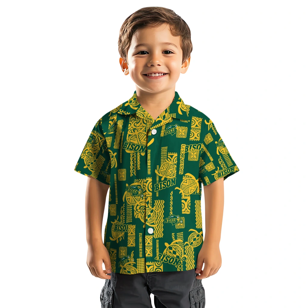 North Dakota State Bison Hawaiian Shirt - Turtle Lines north dakota state bison turtle lines green hawaiian shirts top rated
