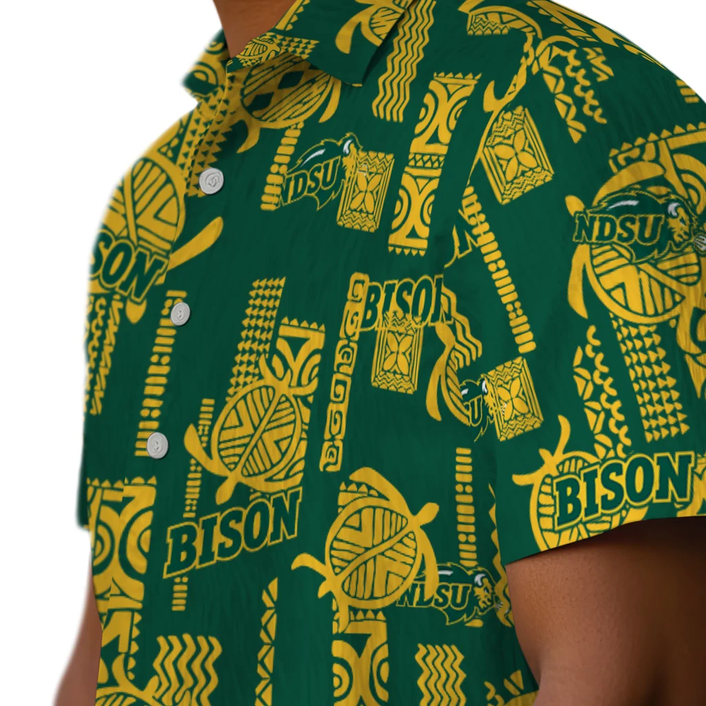 North Dakota State Bison Hawaiian Shirt - Turtle Lines north dakota state bison turtle lines green hawaiian shirts trendy