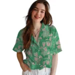 North Texas Mean Green Hawaiian Shirt – Anthurium Overlay