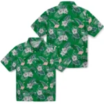 North Texas Mean Green Hawaiian Shirt – Flamingo and Hibiscus