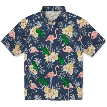 north texas mean green flamingo hibiscus navy hawaiian shirts best selling
