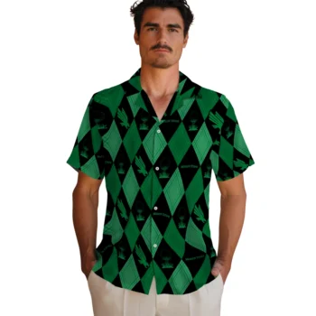 north texas mean green balloon plaid green hawaiian shirts fashion forward