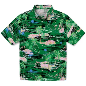 north texas mean green flamingo retreat green hawaiian shirts best selling