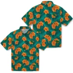 North Texas Mean Green Hawaiian Shirt – Hibiscus and Palm Leaves