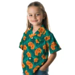 North Texas Mean Green Hawaiian Shirt – Hibiscus and Palm Leaves