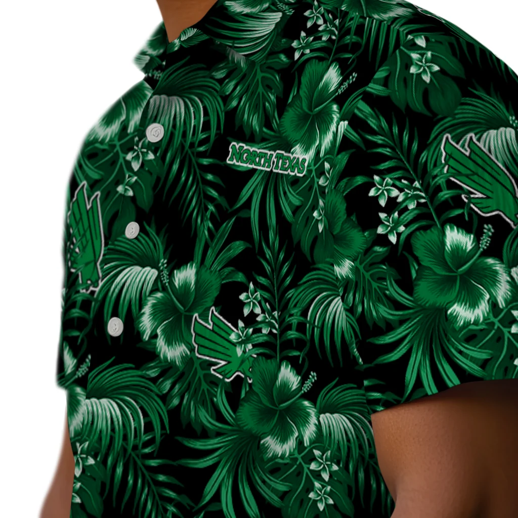 North Texas Mean Green Hawaiian Shirt - Hibiscus Exotic north texas mean green hibiscus exotic green hawaiian shirts trendy