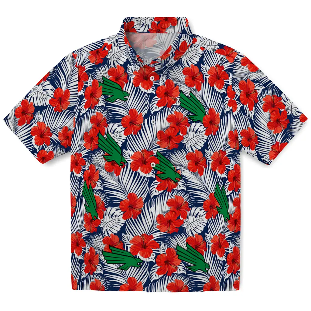 North Texas Mean Green Hawaiian Shirt - Hibiscus Fiesta north texas mean green hibiscus fiesta red royal blue hawaiian shirts best selling