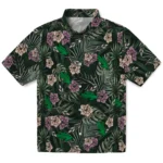 North Texas Mean Green Hawaiian Shirt – Hibiscus Leaves Pattern