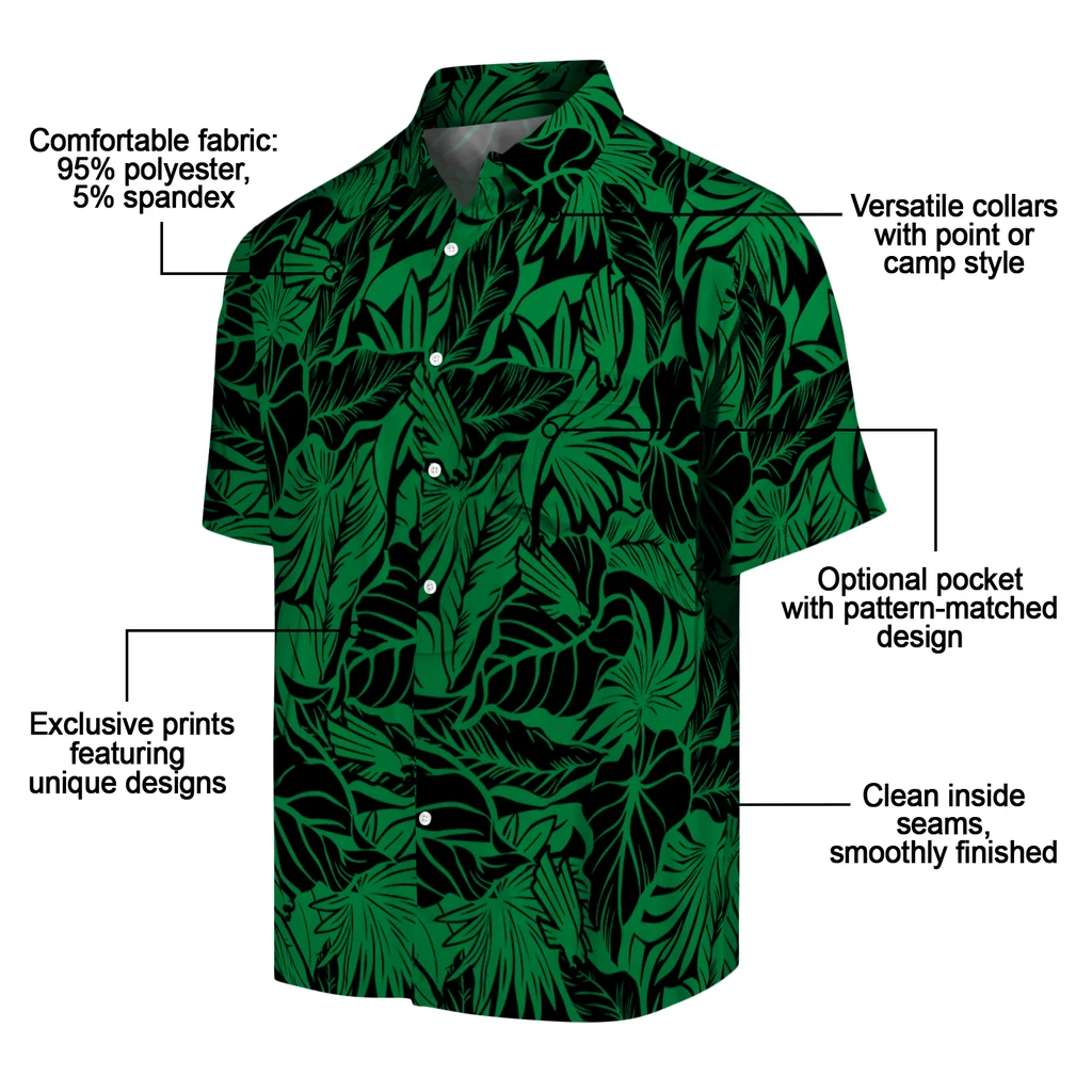 North Texas Mean Green Hawaiian Shirt - Monstera Layer north texas mean green monstera layer green hawaiian shirts new arrival