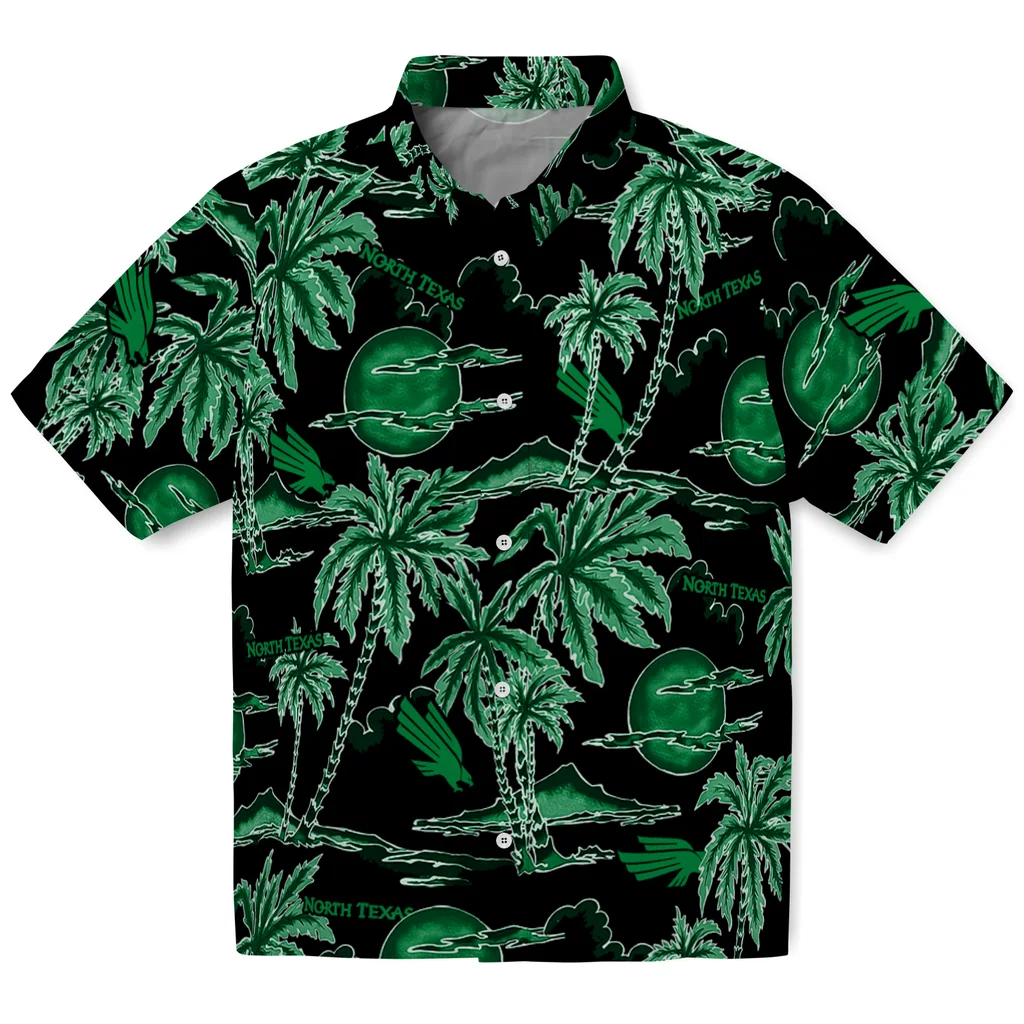 North Texas Mean Green Hawaiian Shirt - Palm Sunset north texas mean green palm sunset hawaiian shirts best selling