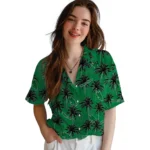 North Texas Mean Green Hawaiian Shirt – Palm Tree Motif