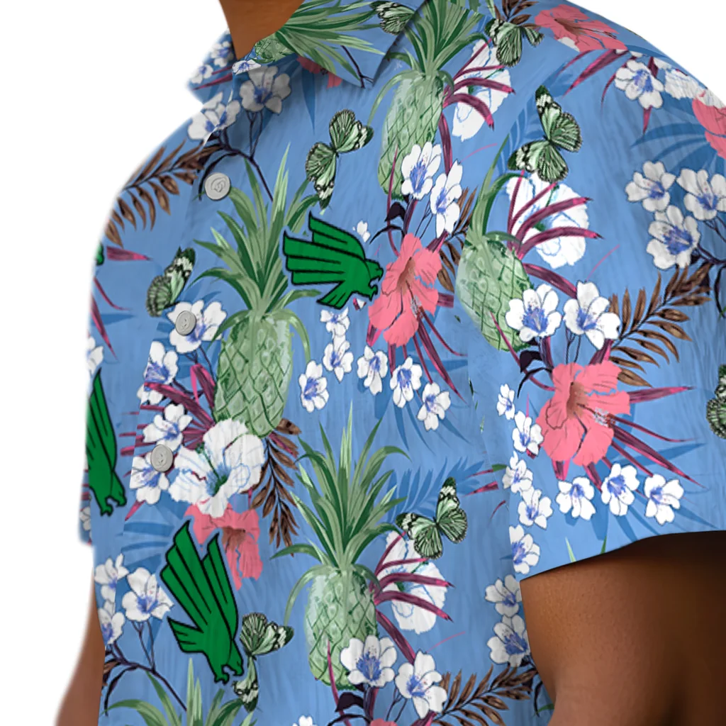 North Texas Mean Green Hawaiian Shirt - Pineapple Bouquet north texas mean green pineapple bouquet best sky blue hawaiian shirts trendy