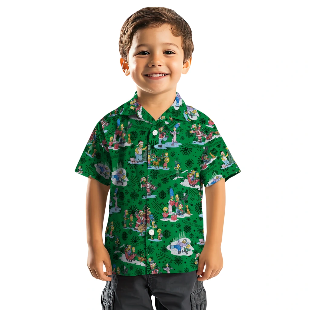 North Texas Mean Green Hawaiian Shirt - Simpsons Christmas north texas mean green simpsons christmas green hawaiian shirts top rated
