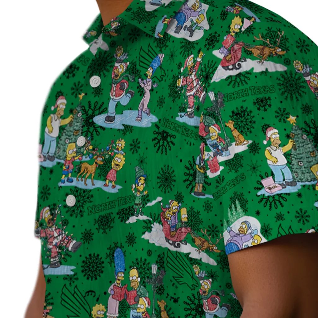 North Texas Mean Green Hawaiian Shirt - Simpsons Christmas north texas mean green simpsons christmas green hawaiian shirts trendy