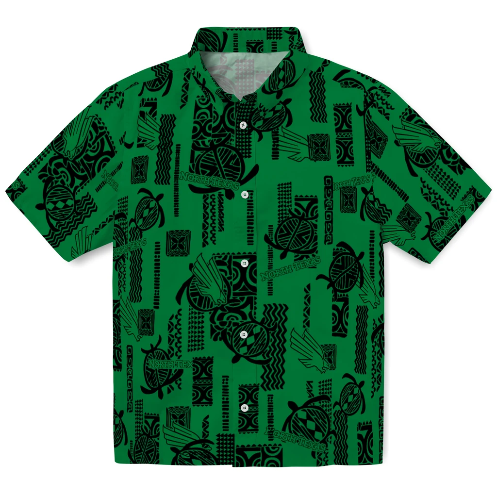 North Texas Mean Green Hawaiian Shirt - Turtle Lines north texas mean green turtle lines green hawaiian shirts best selling